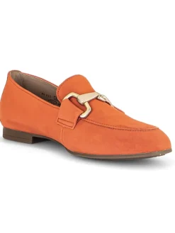 Leder-Mokassins in Orange