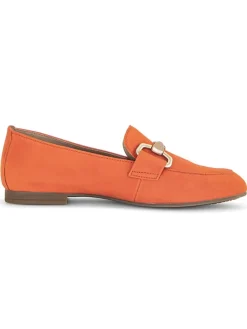 Leder-Mokassins in Orange