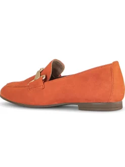 Leder-Mokassins in Orange