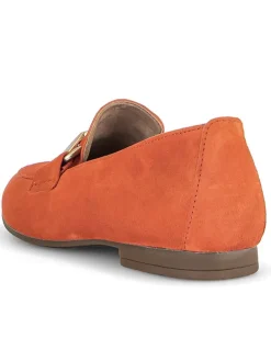 Leder-Mokassins in Orange