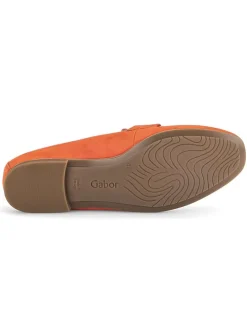 Leder-Mokassins in Orange