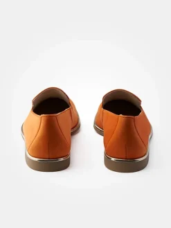 Leder-Mokassins in Orange