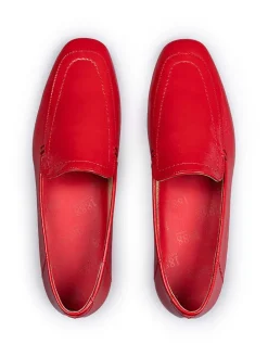 Leder-Mokassins in Rot