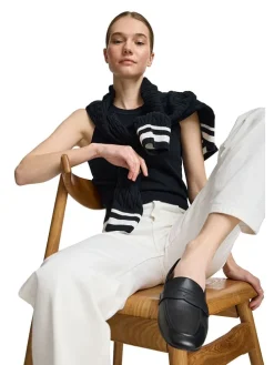 Leder-Mokassins in Schwarz