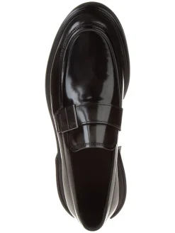 Leder-Mokassins in Schwarz