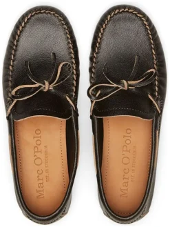 Leder-Mokassins in Schwarz