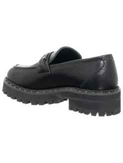 Leder-Mokassins in Schwarz