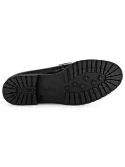 Leder-Mokassins in Schwarz