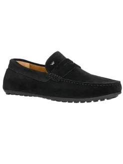 Leder-Mokassins in Schwarz