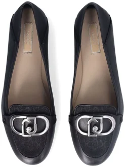 Leder-Mokassins in Schwarz