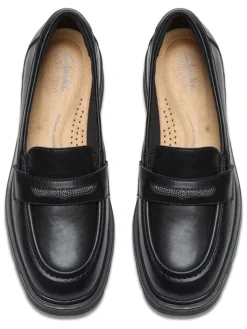 Leder-Mokassins in Schwarz