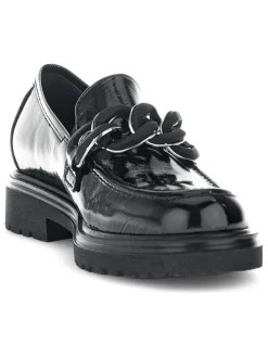 Leder-Mokassins in Schwarz