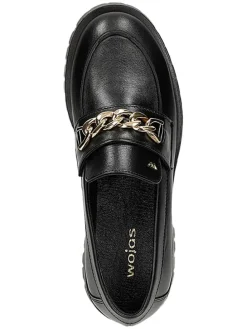 Leder-Mokassins in Schwarz