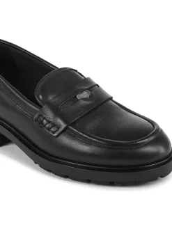 Leder-Mokassins in Schwarz