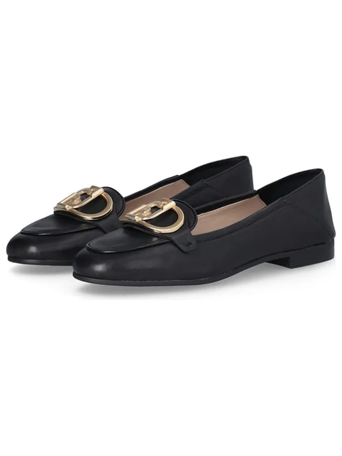 Leder-Mokassins in Schwarz