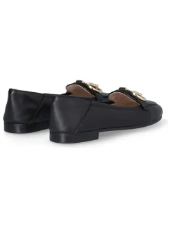 Leder-Mokassins in Schwarz