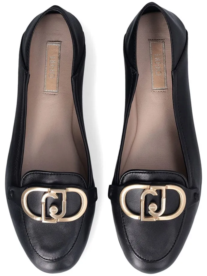 Leder-Mokassins in Schwarz