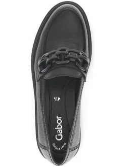 Leder-Mokassins in Schwarz