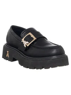 Leder-Mokassins in Schwarz