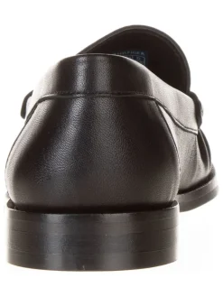 Leder-Mokassins in Schwarz