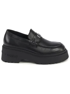 Leder-Mokassins in Schwarz