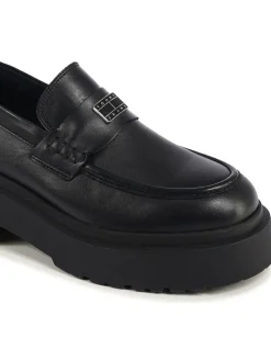 Leder-Mokassins in Schwarz