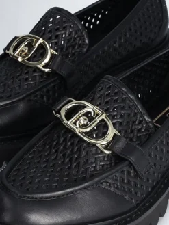 Leder-Mokassins in Schwarz