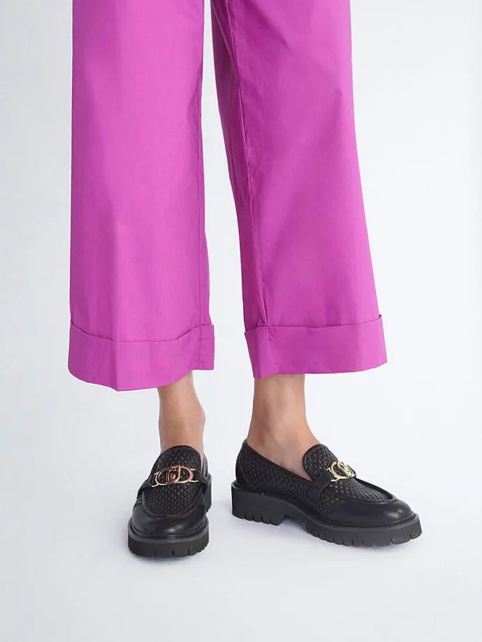 Leder-Mokassins in Schwarz