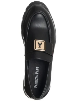 Leder-Mokassins in Schwarz