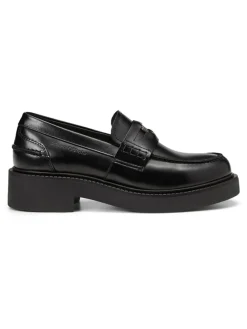 Leder-Mokassins in Schwarz