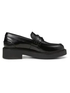 Leder-Mokassins in Schwarz