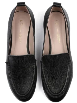 Leder-Mokassins in Schwarz