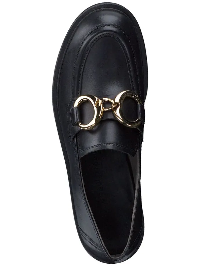 Leder-Mokassins in Schwarz