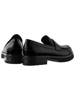 Leder-Mokassins in Schwarz