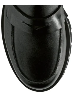 Leder-Mokassins in Schwarz