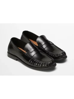 Leder-Mokassins in Schwarz