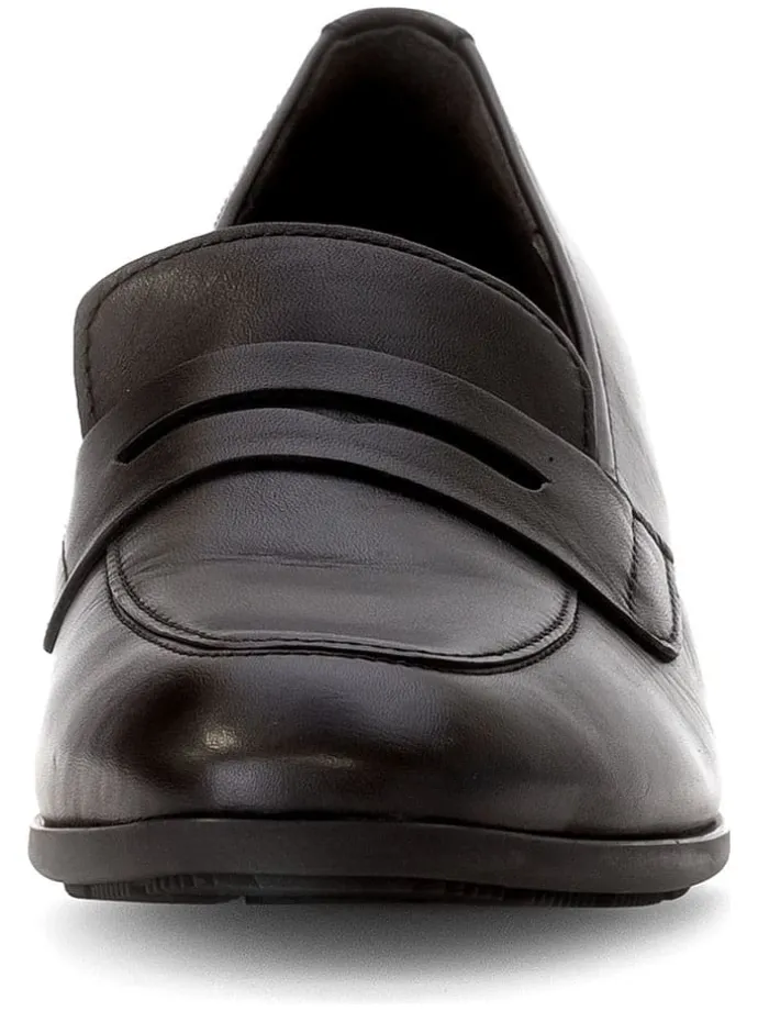 Leder-Mokassins in Schwarz