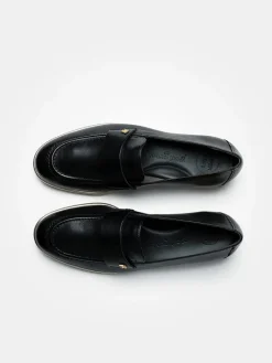 Leder-Mokassins in Schwarz