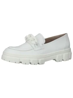 Leder-Mokassins in Weiß