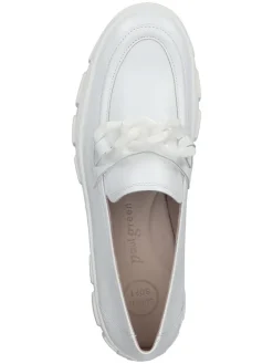Leder-Mokassins in Weiß