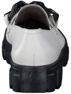 Leder-Mokassins in Weiß/ Schwarz