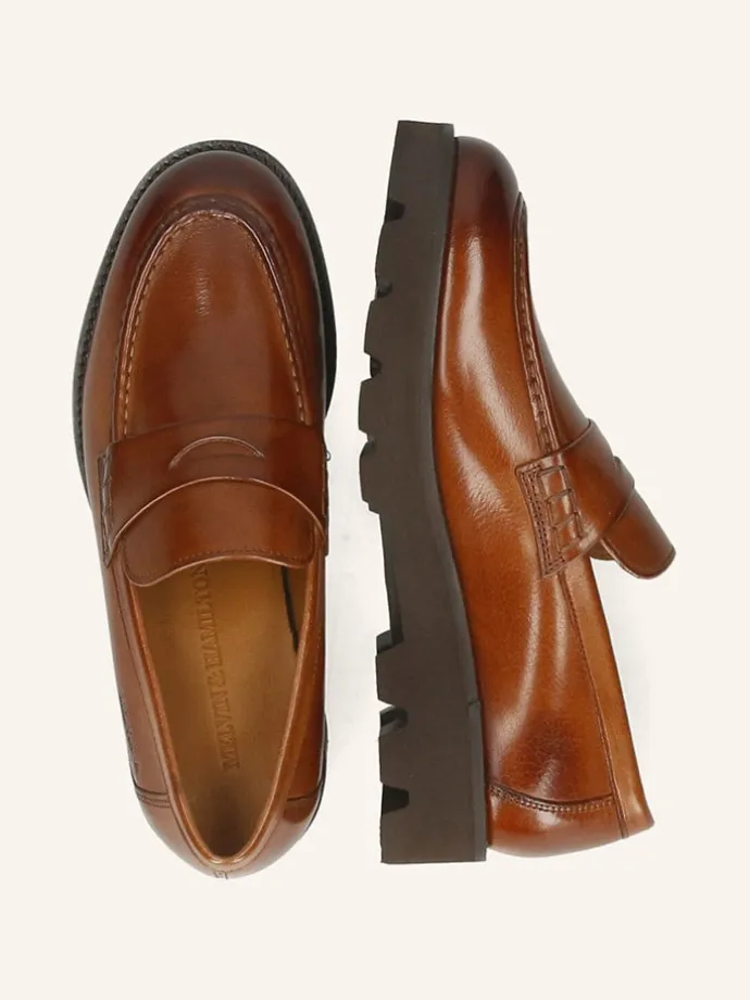 Leder-Mokassins "Jade 6" in Hellbraun