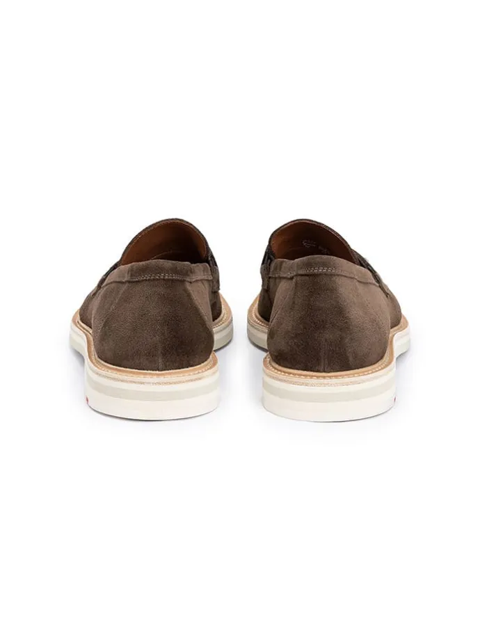 Leder-Mokassins "Justin" in Taupe