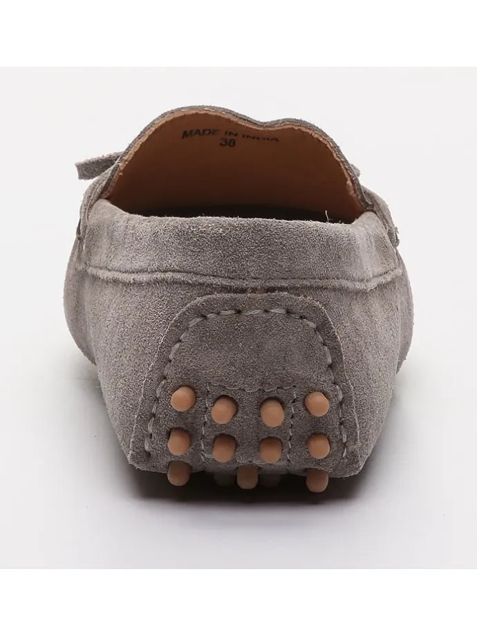 Leder-Mokassins "Newton" in Grau