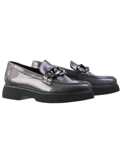 Leder-Mokassins "Stacy" in Anthrazit