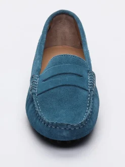 Leder-Mokassins "Thandie" in Blau