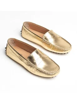 Leder-Mokassins "Thandie" in Gold