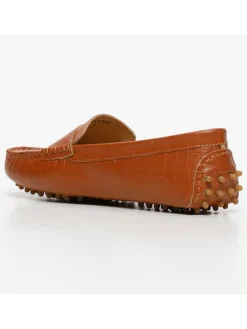 Leder-Mokassins "Thandie" in Orange