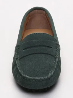 Leder-Mokassins "Thandie" in Grün
