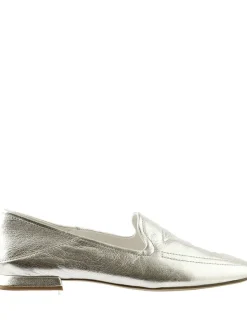 Leder-Mokassins "Therese" in Silber